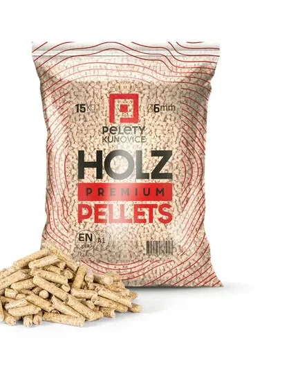 Dřevěné pelety Kunovice HOLZ Premium ENplus A1 – půlpaleta 525 kg
